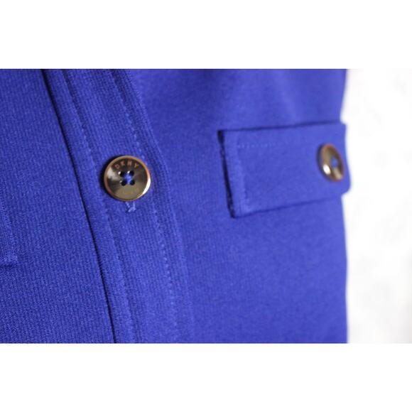 DKNY Womens Jersey Front Button Sleeveless Shift Dress‎ Blue Size 4 - Picture 3 of 12